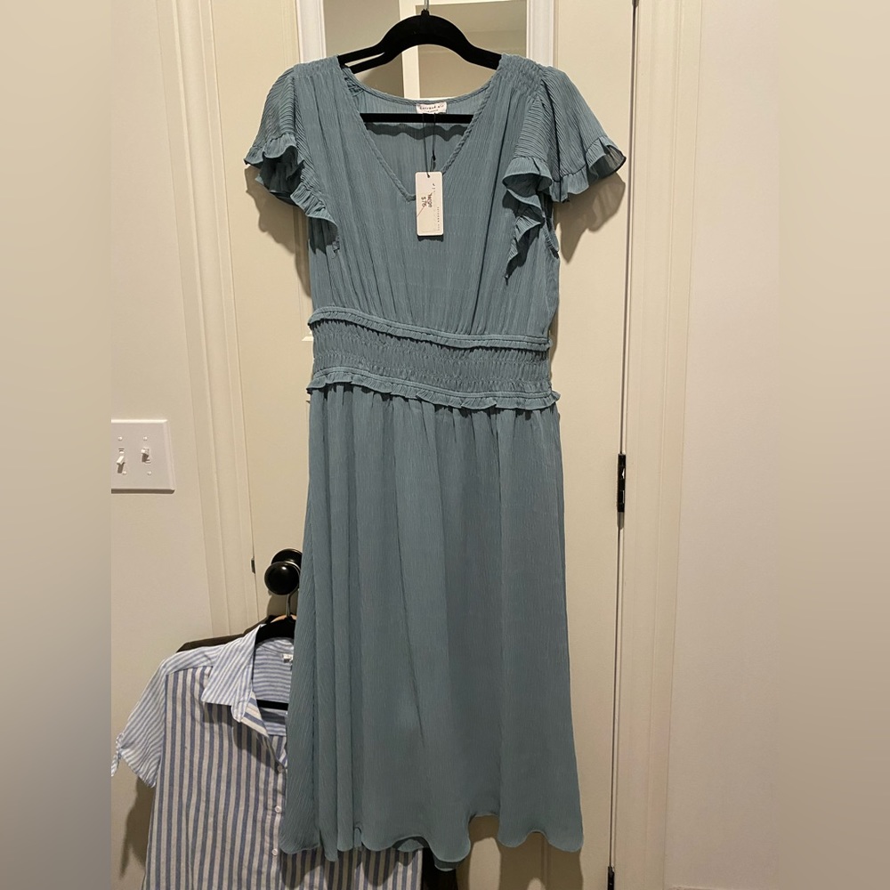 Teal midi dress
